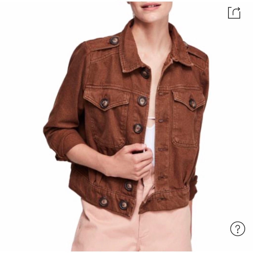 Free People Eisenhower Denim Jacket In Brown